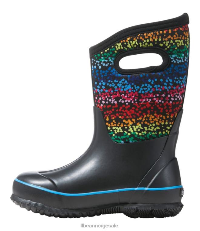 barn bogs klassiske regnbueprikker støvler 24VDH1208 L.L.Bean fottøy regnbueprikker svart multi
