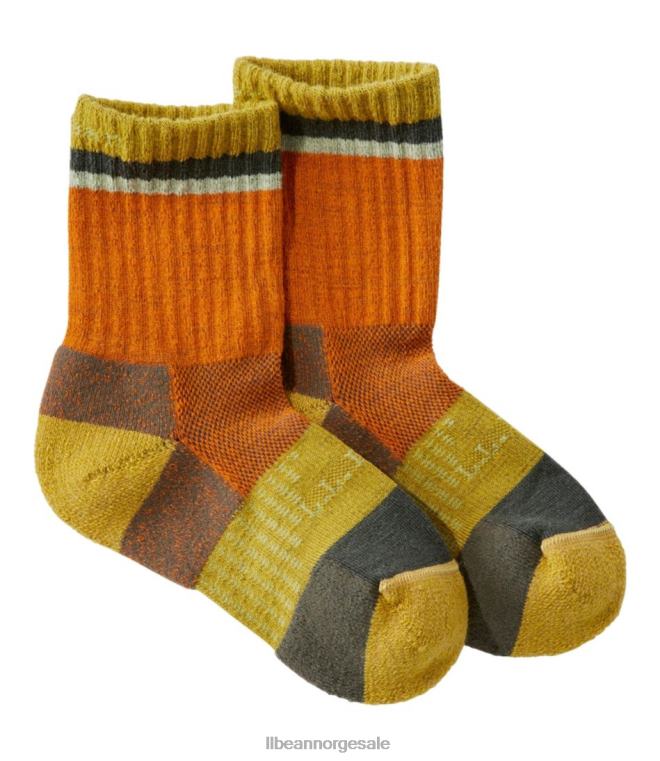 barn atletiske mannskapssokker 24VDH3072 L.L.Bean fottøy rav appelsin/chartreuse