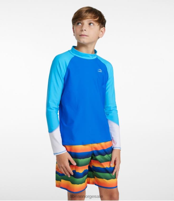 barn sol-og-surf badeskjorte 24VDH421 L.L.Bean klær akvamarin fargeblokk