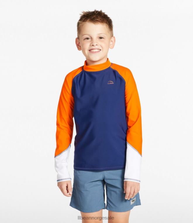 barn sol-og-surf badeskjorte 24VDH421 L.L.Bean klær akvamarin fargeblokk