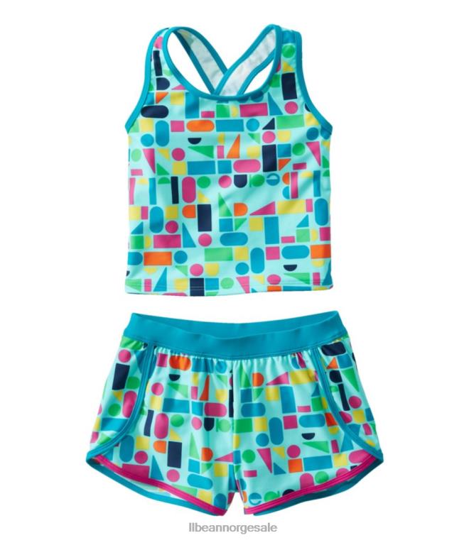 barn vannsport badetøy 24VDH6983 L.L.Bean klær blågrønne aqua-former