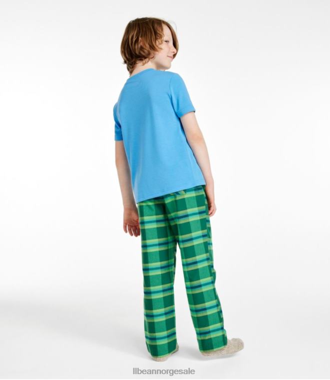 barn pyjamas hele sesongen 24VDH3061 L.L.Bean klær kjølig blått utendørs
