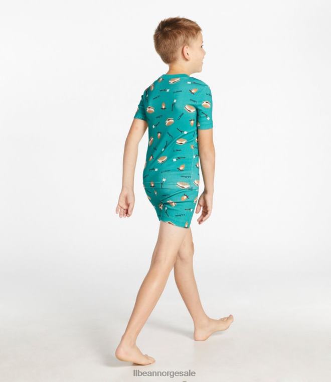 barn pyjamas som passer i økologisk bomull 24VDH4875 L.L.Bean klær krem turdyr