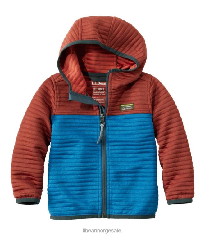 barn airlight hettegenser med full glidelås 24VDH3346 L.L.Bean klær rustoransje