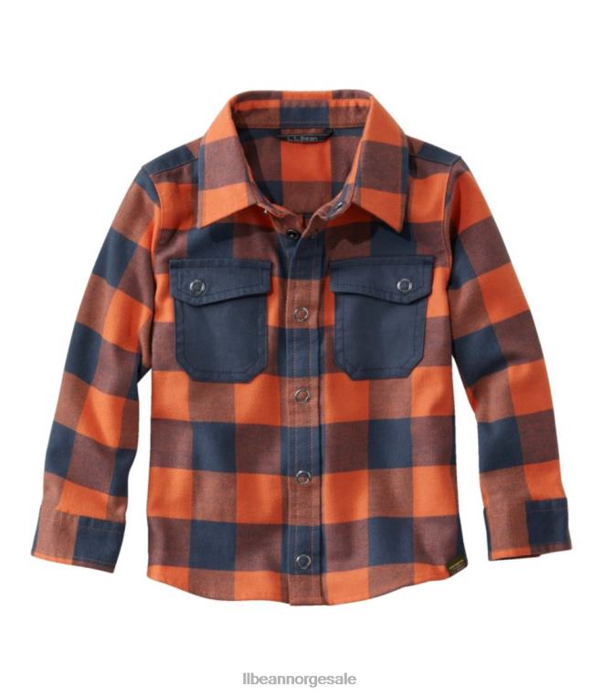 barn beanflex flanellskjorte for hele sesongen 24VDH3019 L.L.Bean klær topp oransje/karbon marine