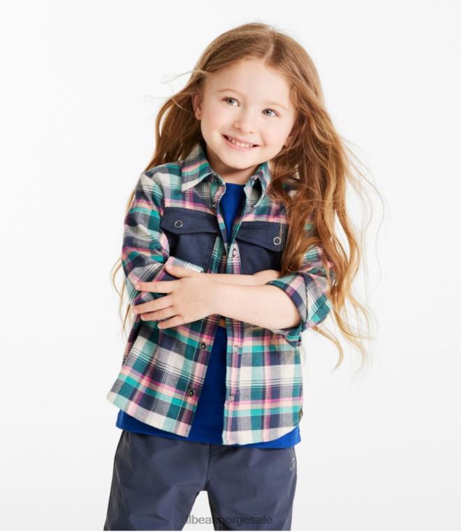 barn beanflex flanellskjorte for hele sesongen 24VDH3019 L.L.Bean klær topp oransje/karbon marine