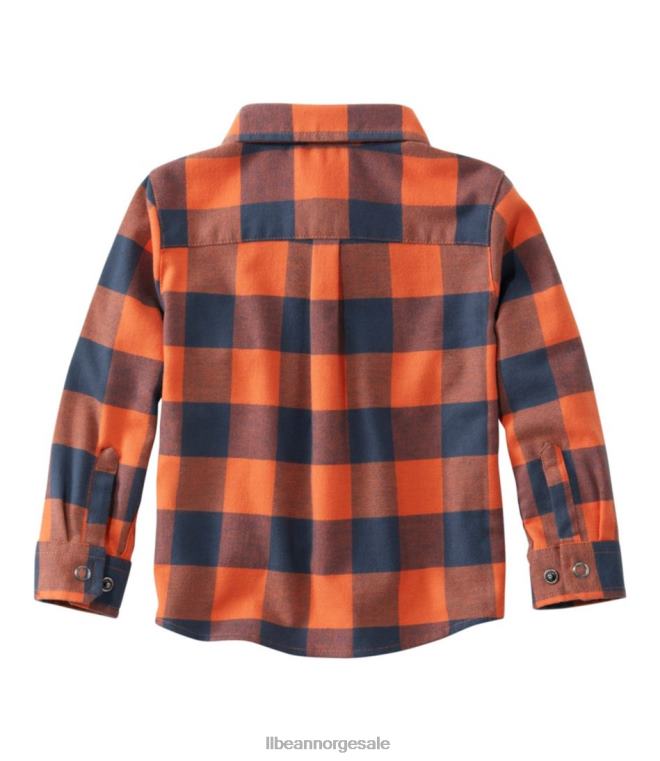 barn beanflex flanellskjorte for hele sesongen 24VDH3019 L.L.Bean klær topp oransje/karbon marine