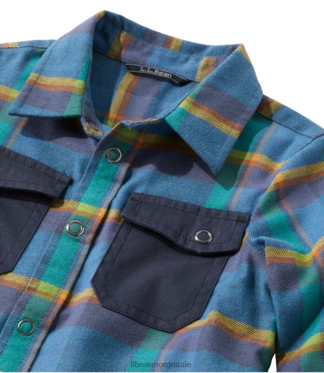 barn beanflex flanellskjorte for hele sesongen 24VDH3019 L.L.Bean klær topp oransje/karbon marine
