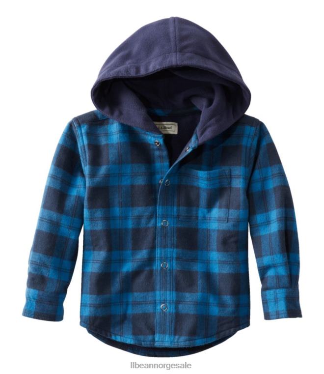 barn fleece-fôret flanellskjorte 24VDH3025 L.L.Bean klær marine blå