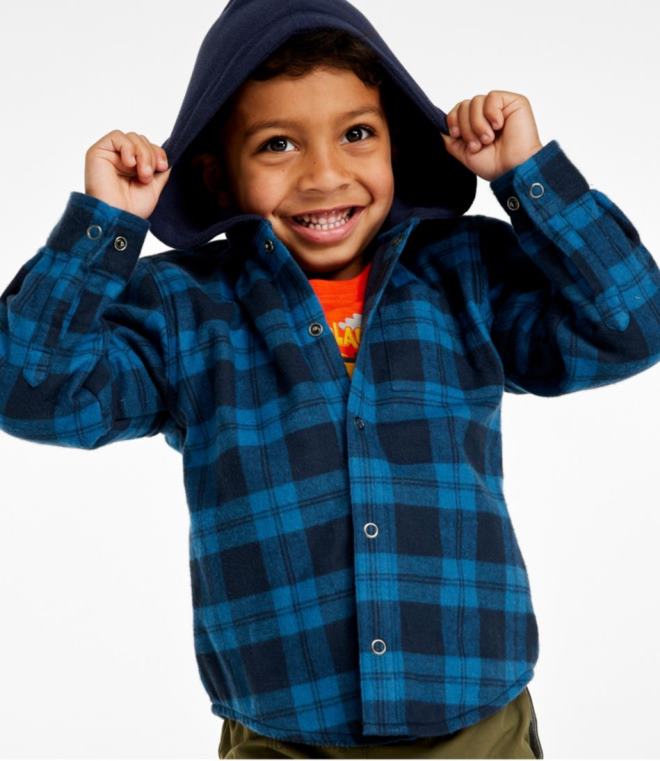 barn fleece-fôret flanellskjorte 24VDH4661 L.L.Bean klær tregrense