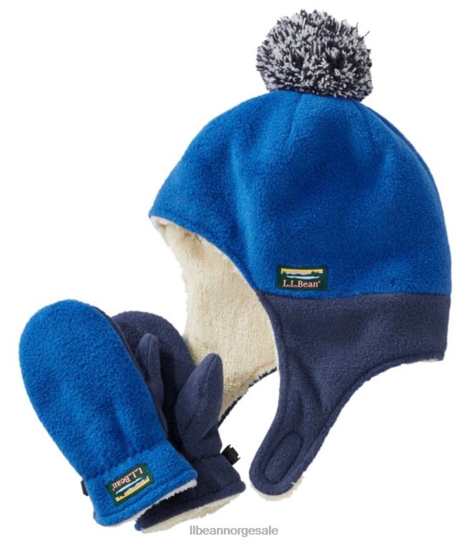 barn klassisk fleecelue og vottesett for spedbarn og fjell 24VDH768 L.L.Bean klær dyp safir