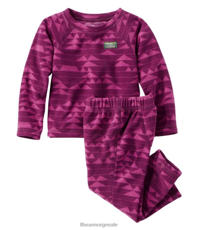 barn langermet fleece-sett for spedbarn og fitness 24VDH3022 L.L.Bean klær plommedrue/fjelltrykk