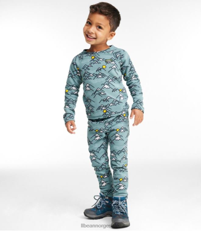 barn langermet fleece-sett for spedbarn og fitness 24VDH4658 L.L.Bean klær mineralblått/fjell