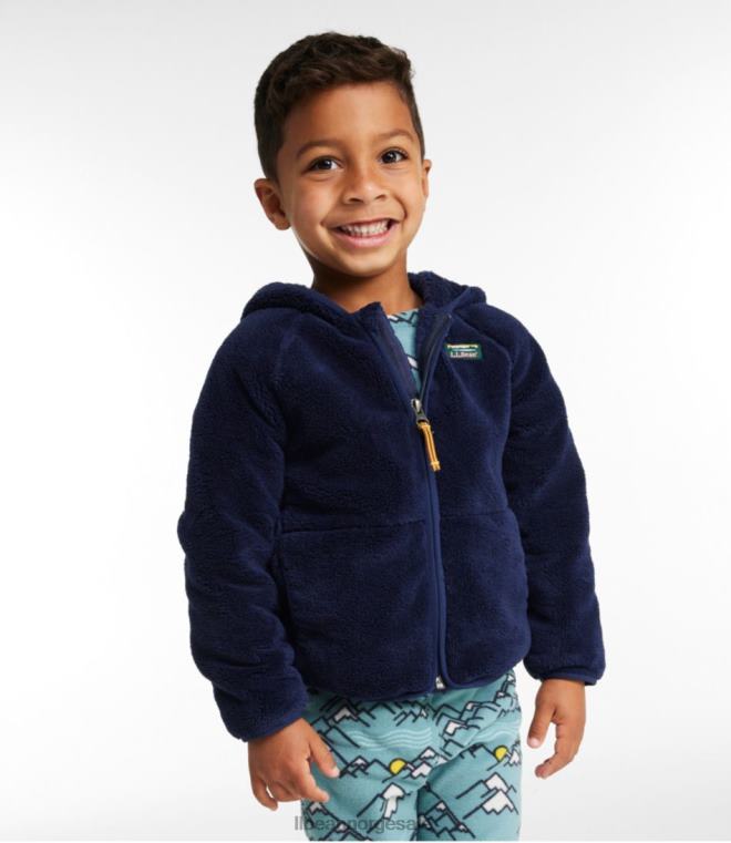 barn spedbarns- og fleecejakke med høy pels 24VDH5904 L.L.Bean klær mørkt bygg
