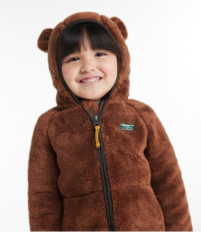 barn spedbarns- og fleecejakke med høy pels 24VDH5904 L.L.Bean klær mørkt bygg