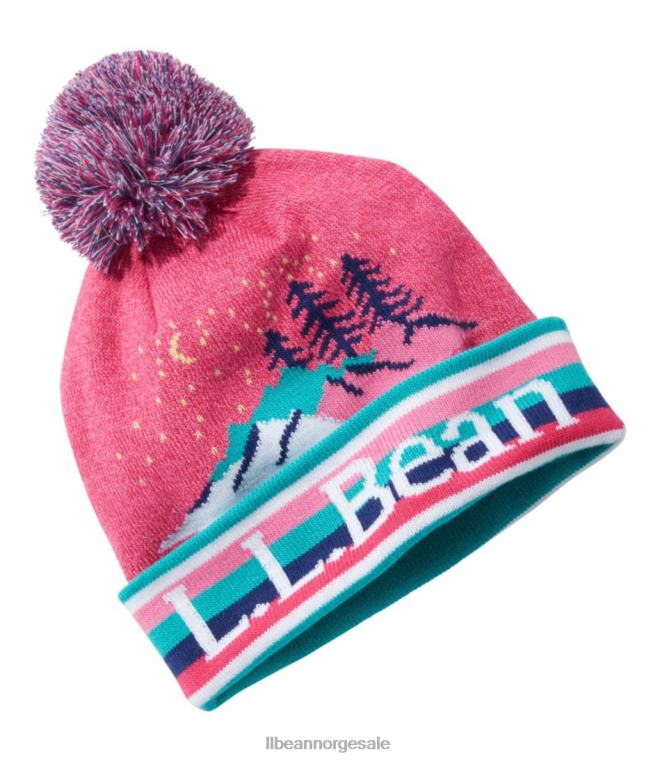 barn pom lue 24VDH662 L.L.Bean klær mørk bringebær