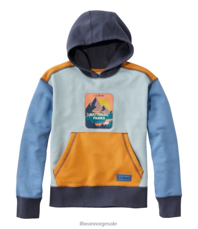 barn athleisure hettegenser 24VDH3441 L.L.Bean klær stål blå nasjonalparker solnedgang