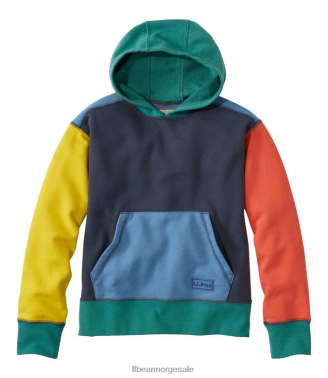 barn athleisure hettegenser 24VDH4977 L.L.Bean klær karbon marine fargeblokk