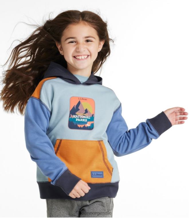 barn athleisure hettegenser 24VDH579 L.L.Bean klær rosa grapefrukt fargeblokk