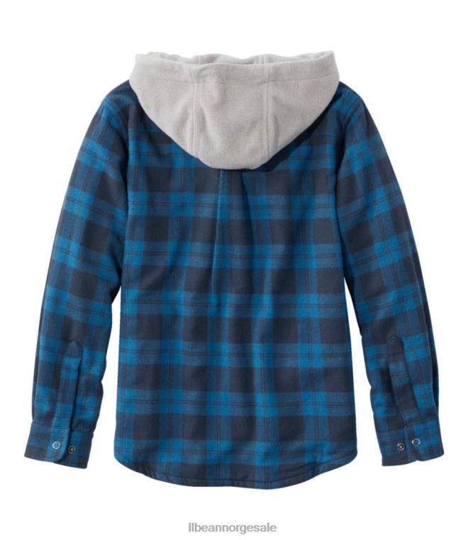 barn fleece-fôret flanellskjorte 24VDH6017 L.L.Bean klær dyp rød