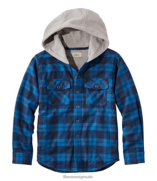 barn fleece-fôret flanellskjorte 24VDH7040 L.L.Bean klær marine blå