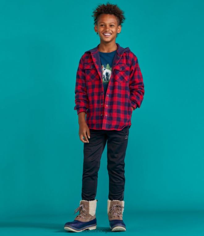 barn fleece-fôret flanellskjorte 24VDH7040 L.L.Bean klær marine blå