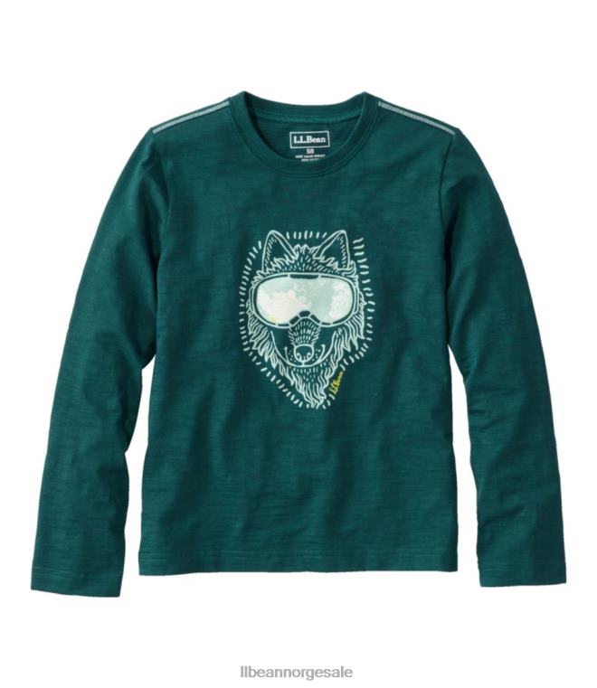 barn grafisk t-skjorte 24VDH5929 L.L.Bean klær mørk furuulv