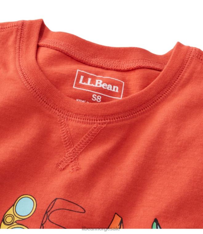 barn økologisk kortermet t-skjorte 24VDH3319 L.L.Bean klær gyllen sitron utenfor