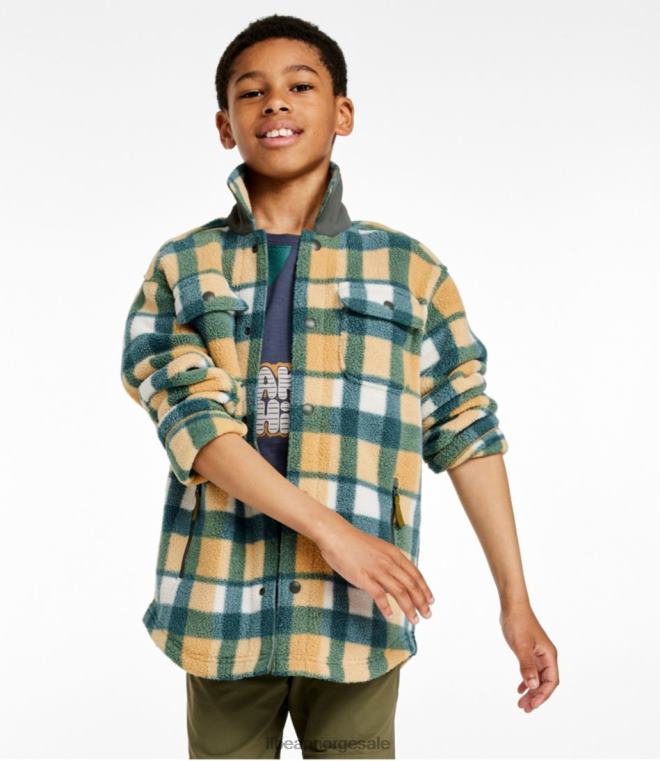 barn koselig fleeceskjortejakke 24VDH3071 L.L.Bean klær oker