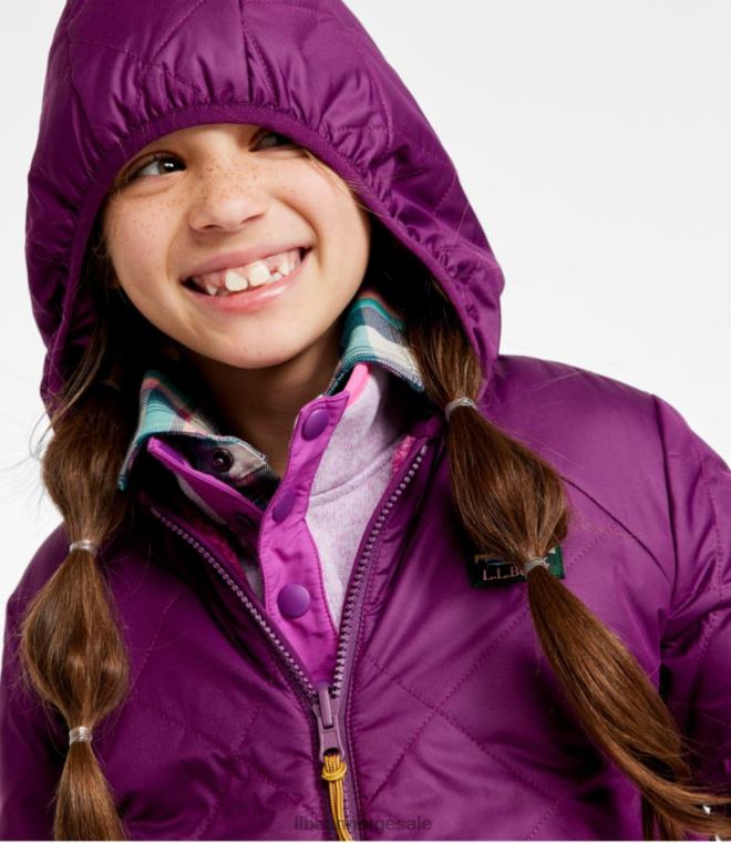 barn fjellbundet vendbar jakke 24VDH884 L.L.Bean yttertøy plommedrue/magenta dis