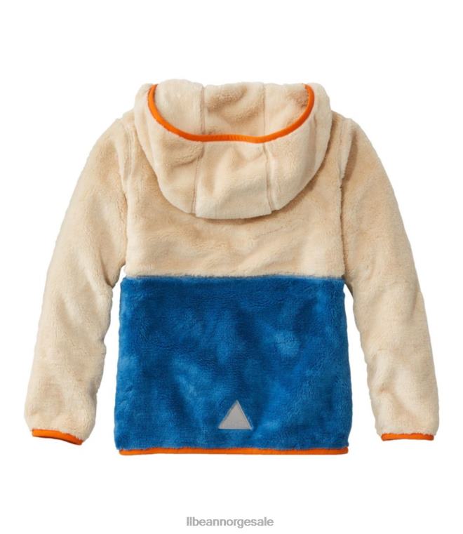 barn fleece-genser med hette i høy pile 24VDH3461 L.L.Bean yttertøy lys marineblå/varm blågrønn