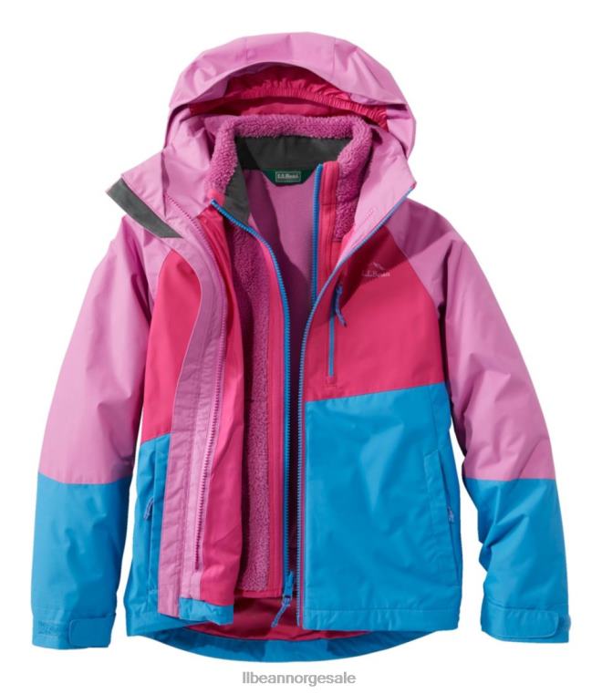 barn fleecefôret 3-i-1 jakke 24VDH5111 L.L.Bean yttertøy orkide/rosa bær