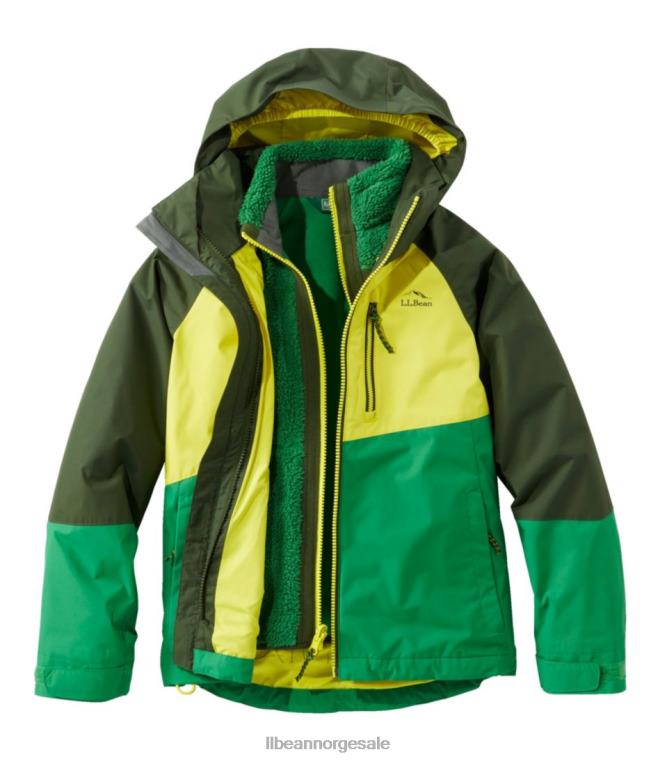 barn fleecefôret 3-i-1 jakke 24VDH882 L.L.Bean yttertøy skogskygge/plengrønn