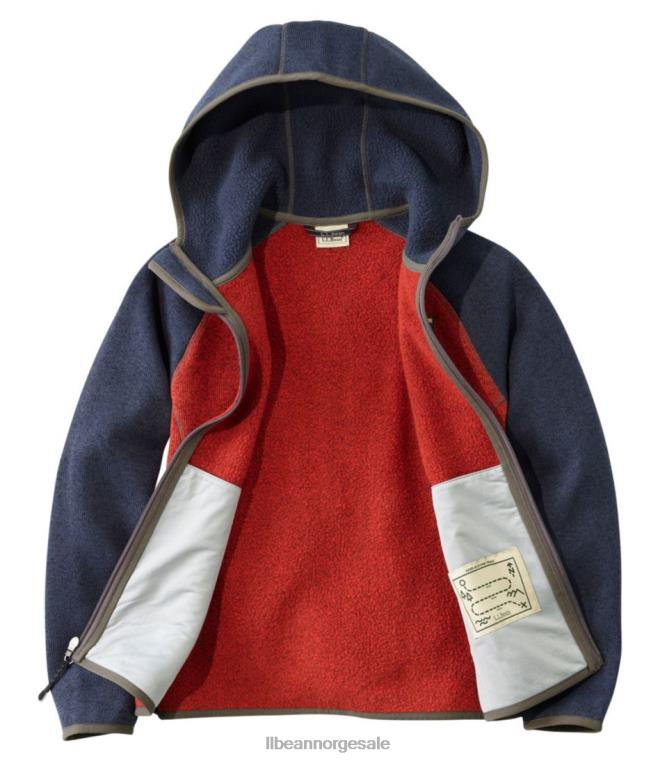 barn genser fleece 24VDH3634 L.L.Bean yttertøy seilduk/lett mynte