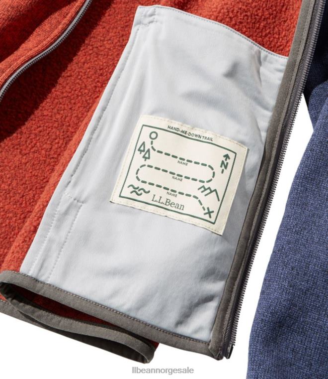 barn genser fleece 24VDH3634 L.L.Bean yttertøy seilduk/lett mynte