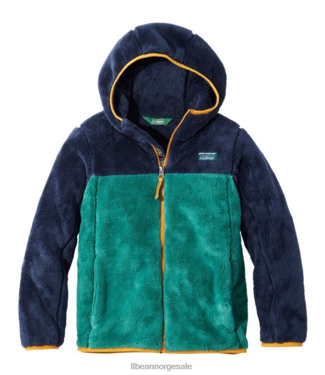 barn hi-pile fleece 24VDH902 L.L.Bean yttertøy lys marineblå/varm blågrønn