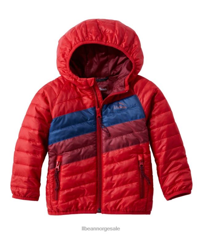 barn primaloft hettejakke 24VDH5138 L.L.Bean yttertøy mørk rød/fjellrød