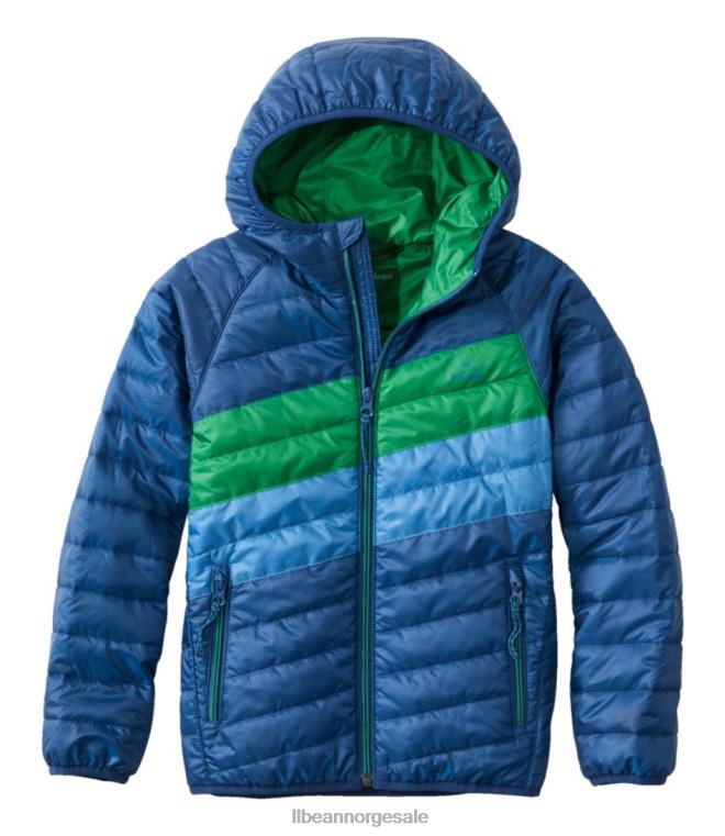 barn primaloft packaway hettejakke 24VDH5106 L.L.Bean yttertøy kollegial blå/plengrønn