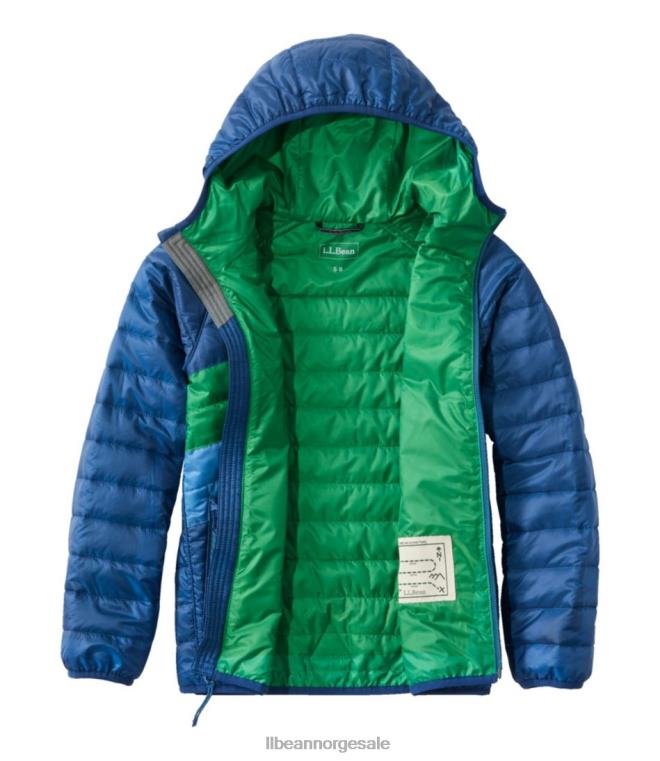 barn primaloft packaway hettejakke 24VDH5106 L.L.Bean yttertøy kollegial blå/plengrønn