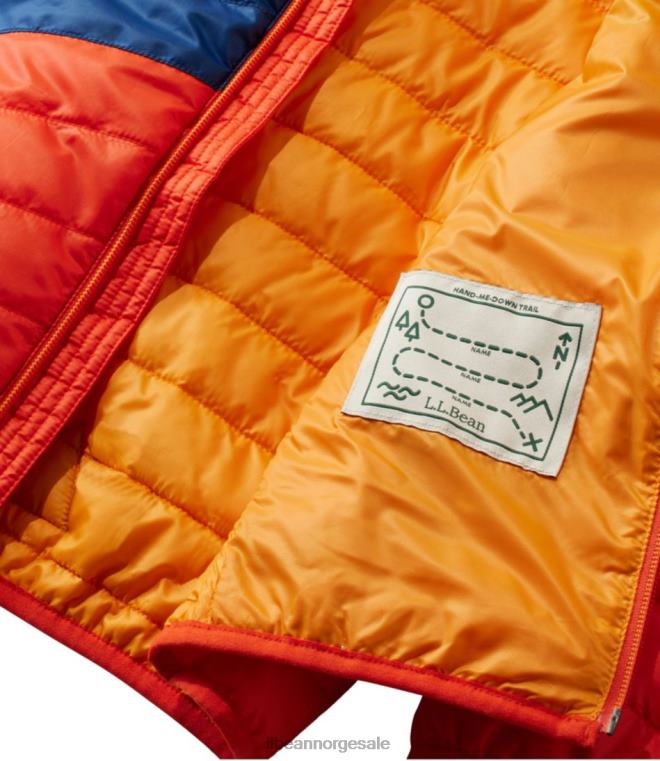 barn primaloft packaway hettejakke 24VDH6058 L.L.Bean yttertøy mørk rød/fjellrød