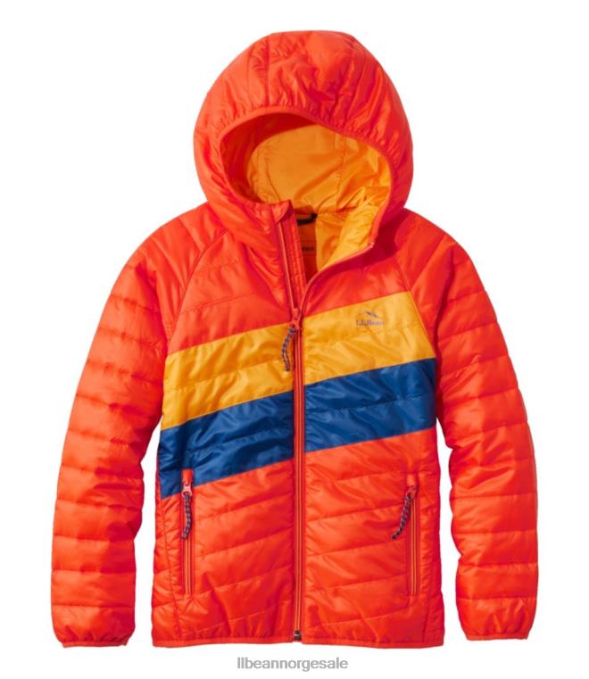 barn primaloft packaway hettejakke 24VDH874 L.L.Bean yttertøy oransje/guide gull