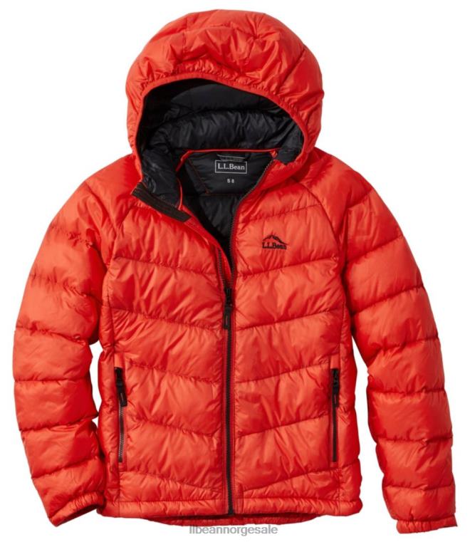 barn ultralett 650 dunjakke 24VDH7060 L.L.Bean yttertøy livlig rødt