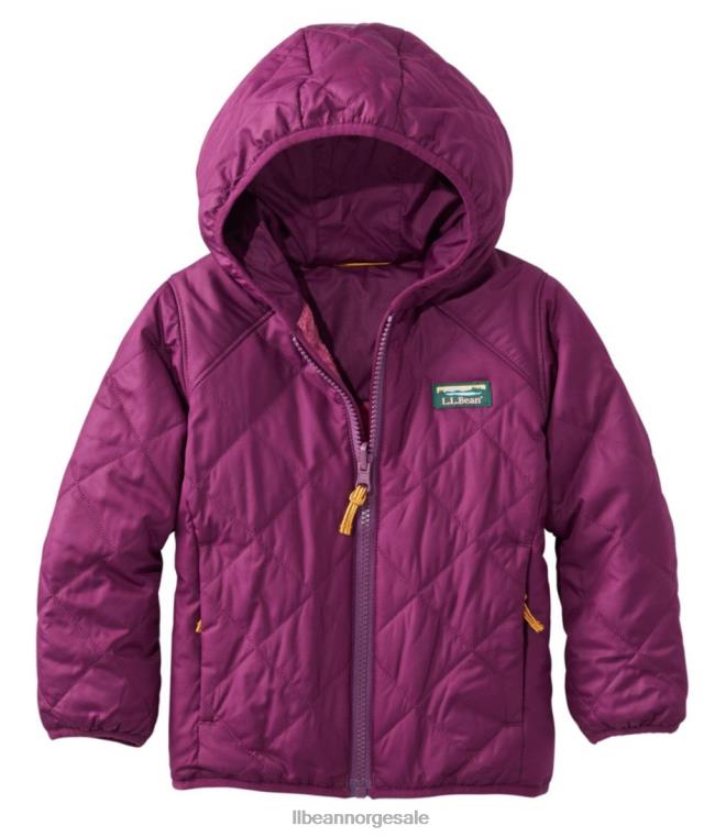 barn fjellbundet vendbar hettejakke 24VDH919 L.L.Bean yttertøy plommedrue/magenta dis