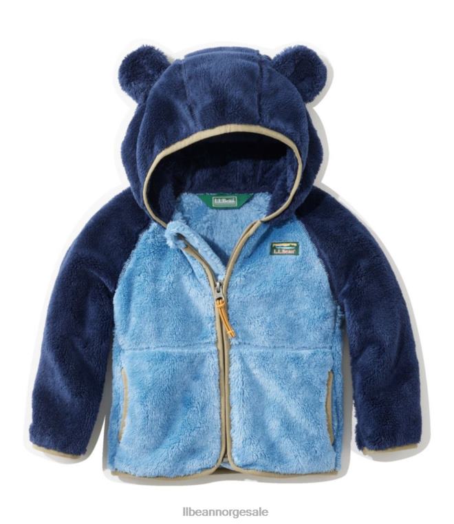 barn fleecejakke med høy fleece 24VDH3672 L.L.Bean yttertøy lys marine/myk blå