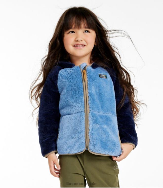 barn fleecejakke med høy fleece 24VDH3672 L.L.Bean yttertøy lys marine/myk blå