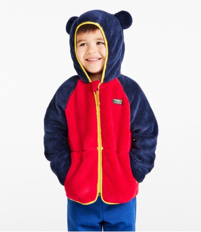 barn fleecejakke med høy fleece 24VDH3672 L.L.Bean yttertøy lys marine/myk blå