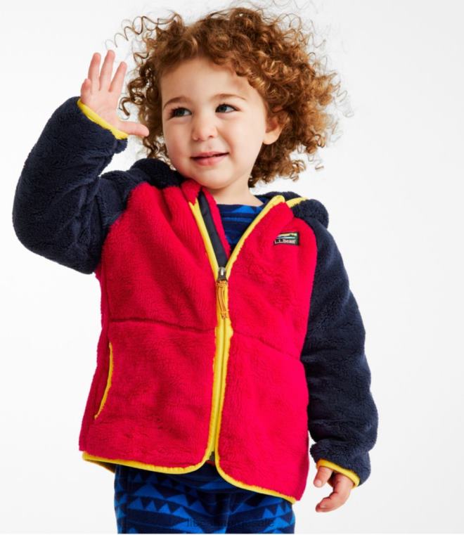 barn fleecejakke med høy fleece 24VDH3672 L.L.Bean yttertøy lys marine/myk blå
