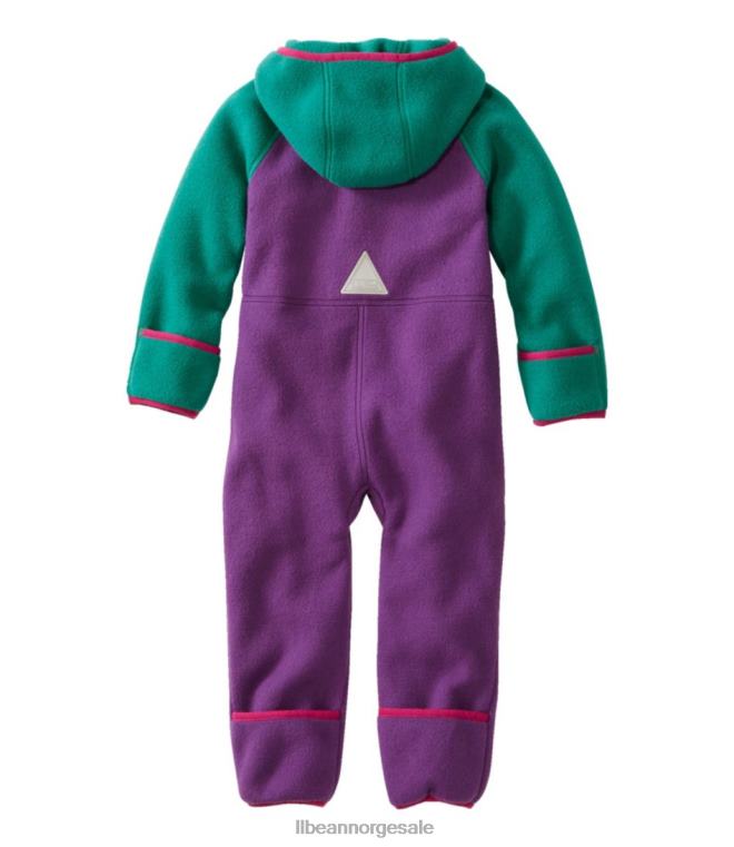 barn retro fjellklaser fleecespurv for spedbarn 24VDH912 L.L.Bean yttertøy varm blågrønn/lilla horisont