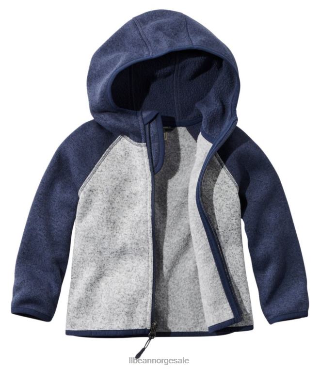 barn spedbarns- og genserfleece 24VDH572 L.L.Bean yttertøy lys marine/tinn