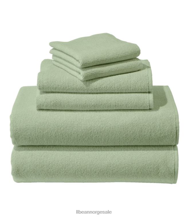 unisex håndklesett i økologisk teksturert bomull 24VDH6320 L.L.Bean bad antikk furu